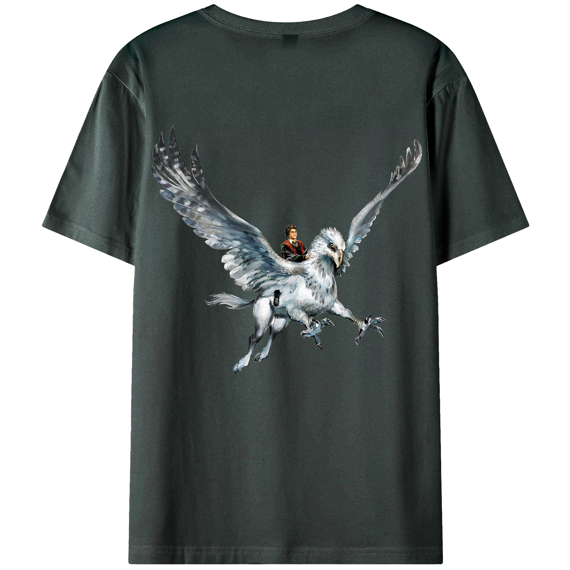 （画像用） Harry Potter ハリー・ポッターシリーズ 綿100％ メンズ半袖Tシャツ（バックプリント） 通気性